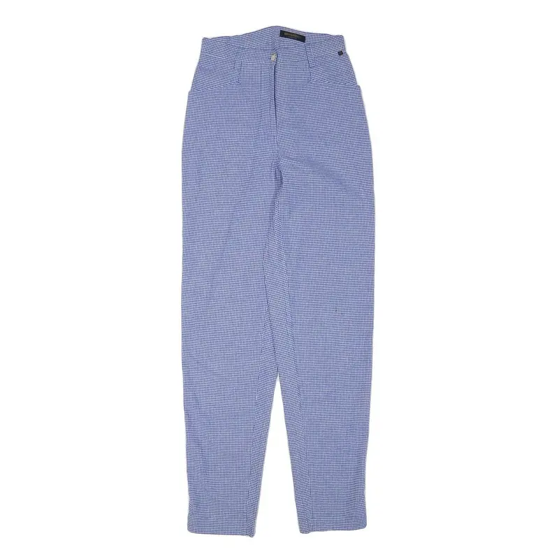 Red Green Womens Cotton Blend Blue Relaxed Straight Trousers W24 L31 1