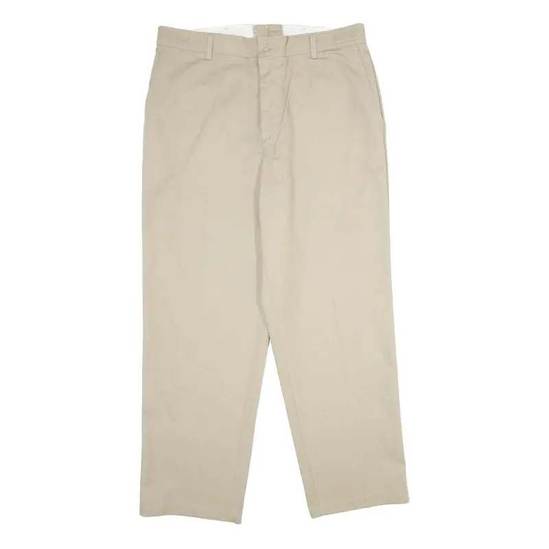 Red Kap Mens Polyester Blend Beige Regular Fit Straight Leg Trousers W36 L32 1