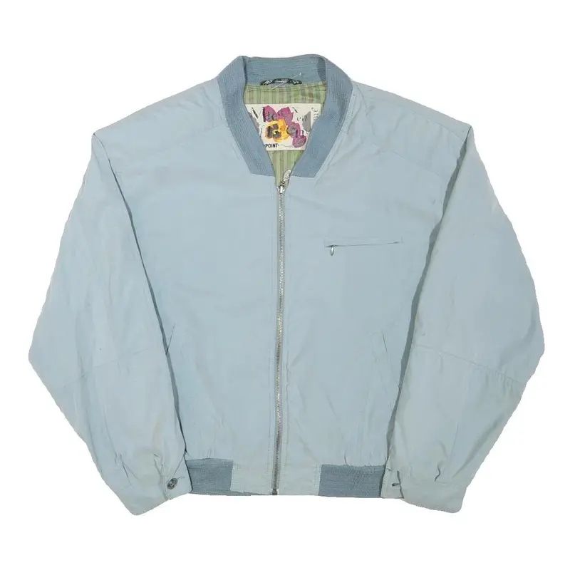 Red Point Mens Blue Bomber Jacket L Polyester Blend Plain Zip Casual Lightweight 1