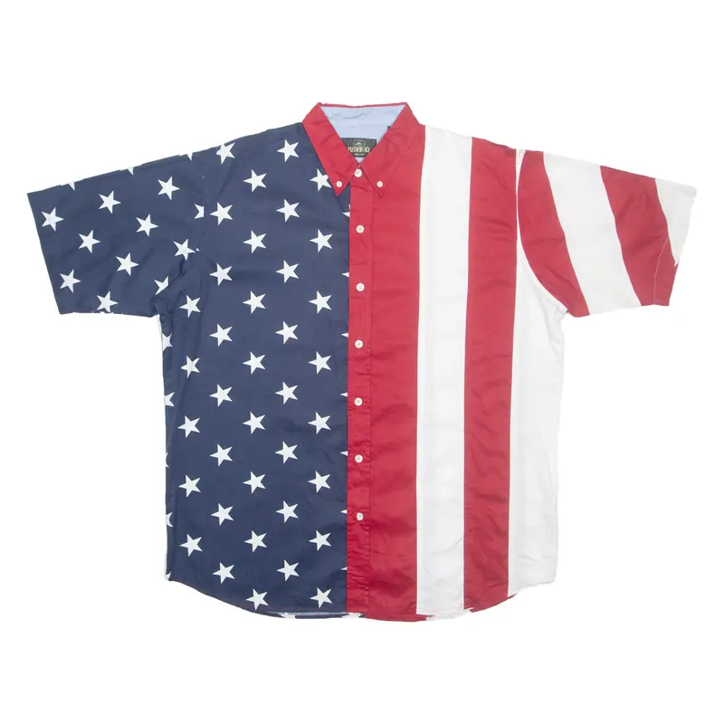 Redhead Usa Mens Shirt Blue Crazy Pattern Xl 1