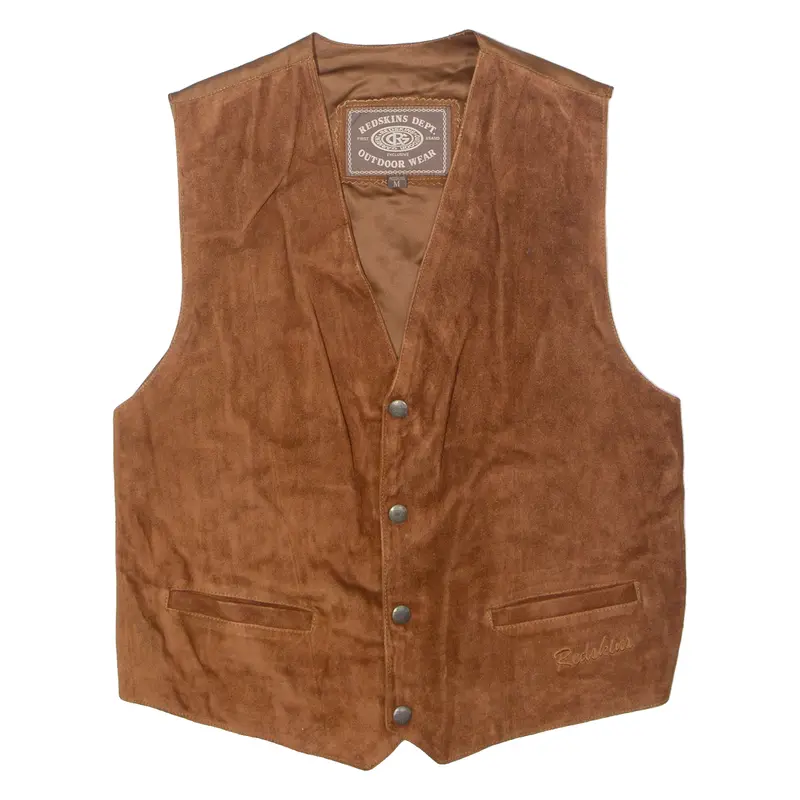 Redskins Dept Mens Waistcoat Brown Leather Suede 90S M 1