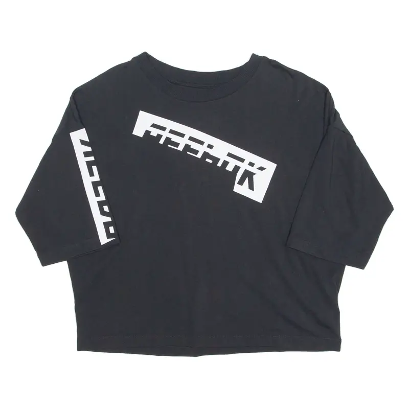 Reebok Cropped Womens T-Shirt Black L 1