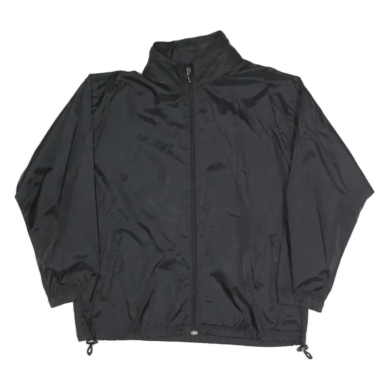 Reebok Mens Black Jacket S Polyester Blend Plain Zip Closure Lightweight Casual 1