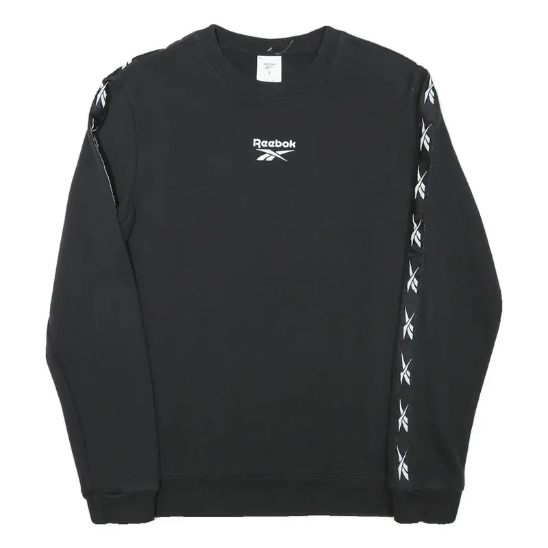 Reebok Mens Black S Sweatshirt Crew Neck Cotton Blend Comfortable Casual 1