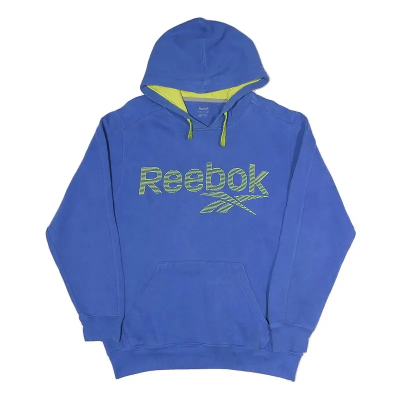 Reebok Mens Blue Hoodie S Cotton Blend Pullover Hooded Sweatshirt 1