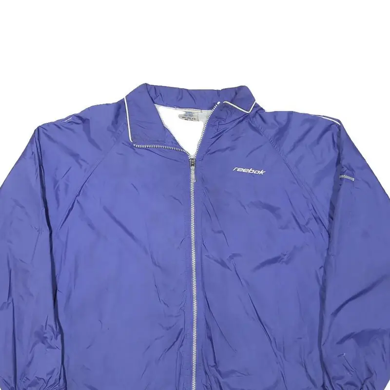 Reebok Mens Blue Lightweight Jacket L Polyester Blend Plain Zip Up Sportswear 2