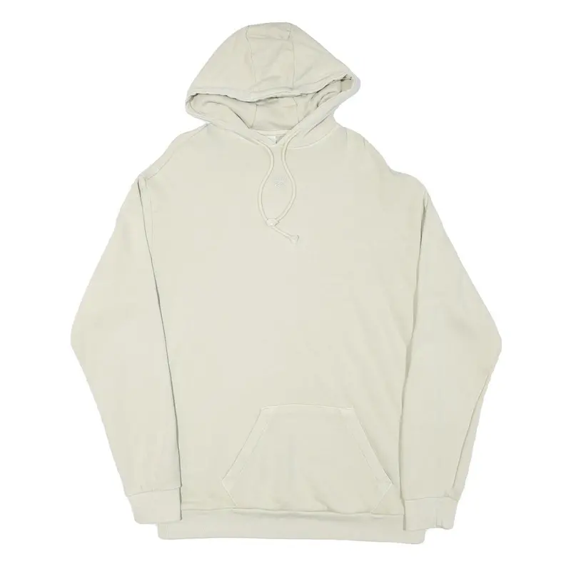 Reebok Mens Cream Pullover Hoodie M Cotton Blend Lightweight Casual 1