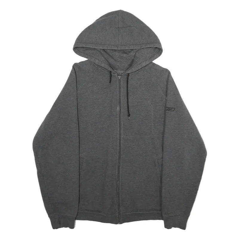 Reebok Mens Grey Zip Up Hoodie S Cotton Blend Casual Athletic Wear 1