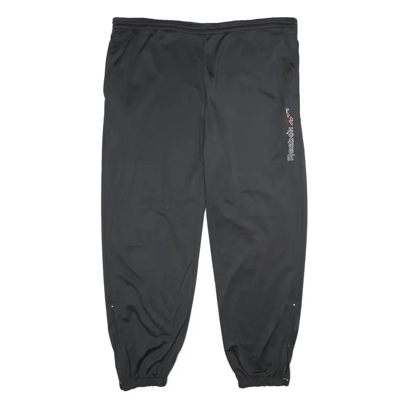Reebok Mens Joggers Black Xl W44 L32 Polyester Slim Tapered Drawstring Training 1