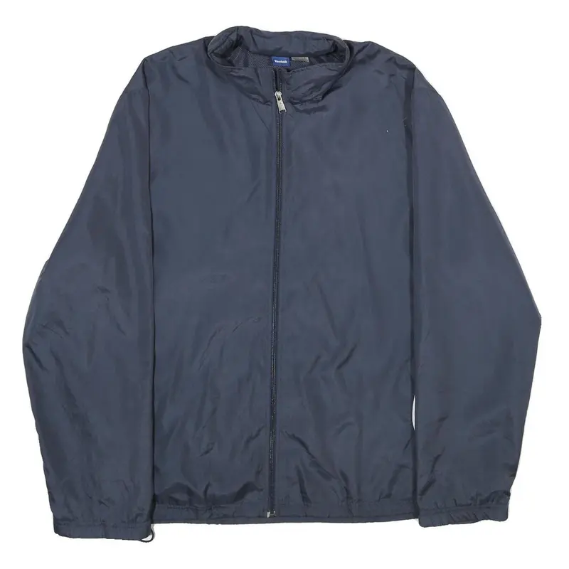 Reebok Mens Navy Blue Jacket Xl Polyester Plain Zip Closure Comfortable Casual 1