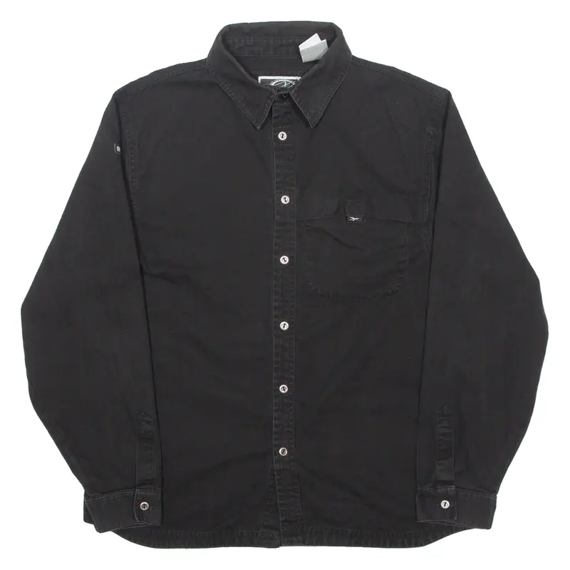 Reebok Mens Plain Shirt Black Long Sleeve S 1