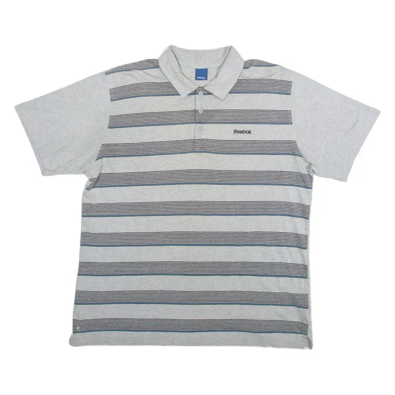 Reebok Mens Polo Shirt Grey Striped Xl 1