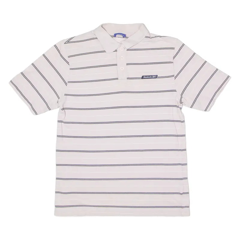 Reebok Mens Polo Shirt Pink Striped S 1