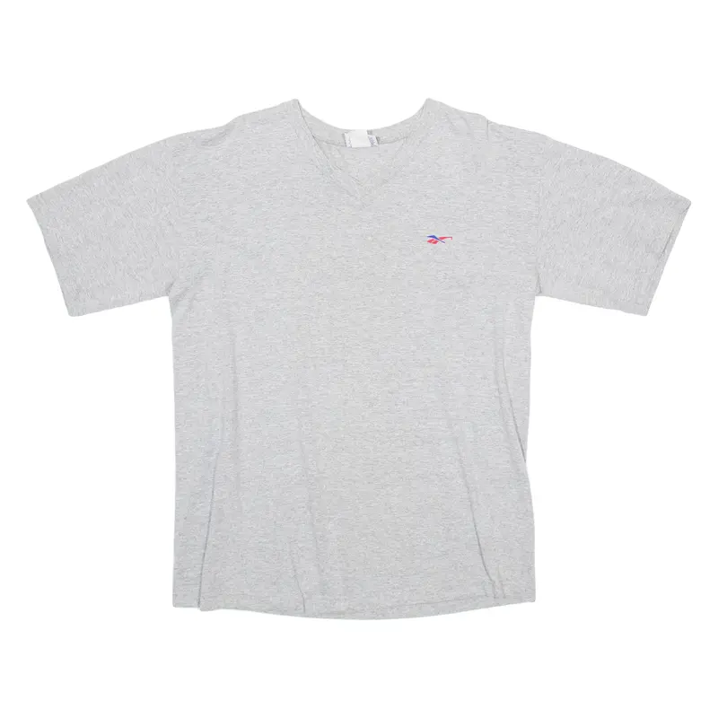 Reebok Mens T-Shirt Grey V-Neck M 1