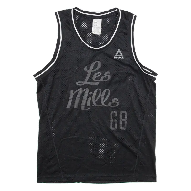 Reebok Mens Vest Black Sleeveless Xs 1