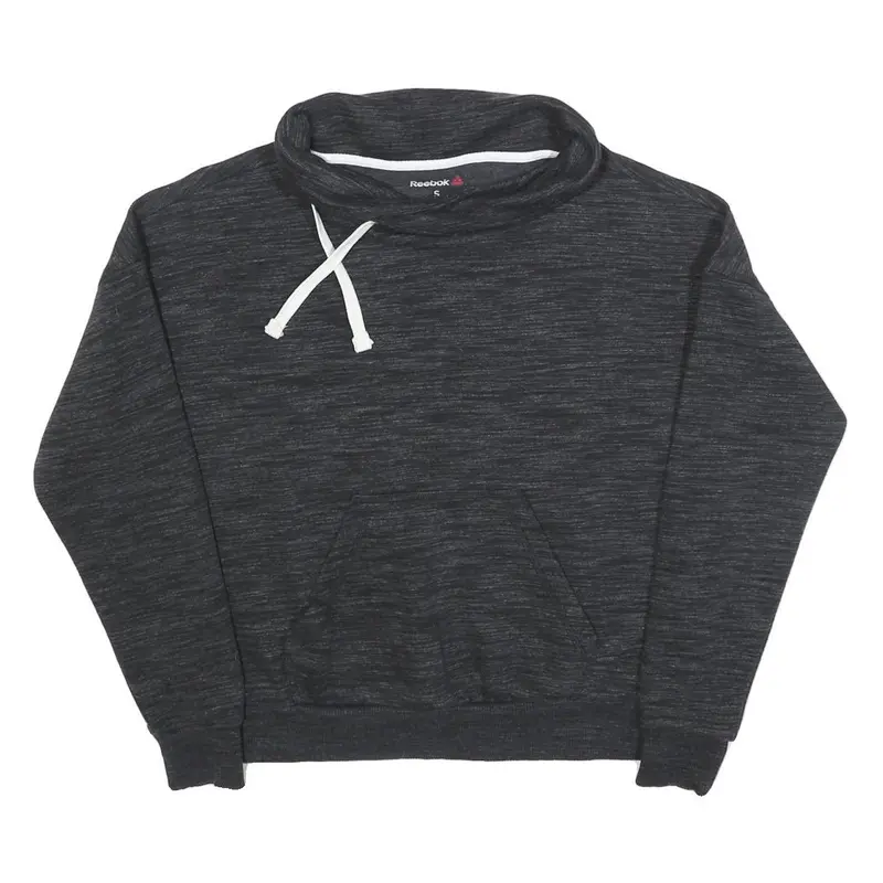Reebok Womens Black Pullover Sweatshirt S Cotton Crew Neck Casual Sportswear 1