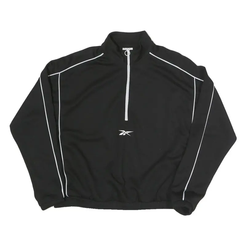 Reebok Womens Black & White Sweatshirt Pullover M Sportswear Activewear 1
