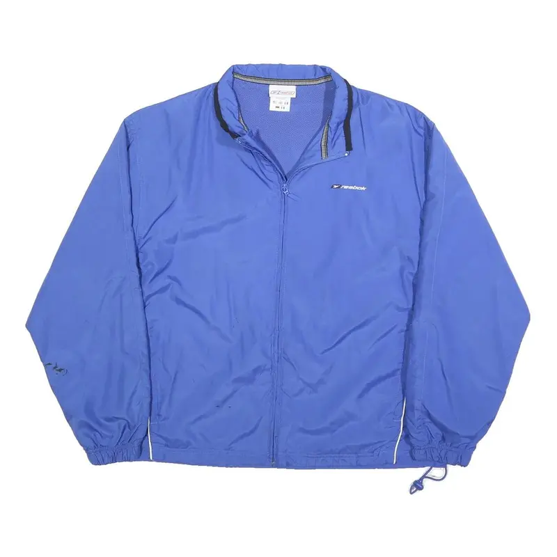 Reebok Womens Blue Lightweight Track Jacket Uk 14 Polyester Zip Plain Sporty 1