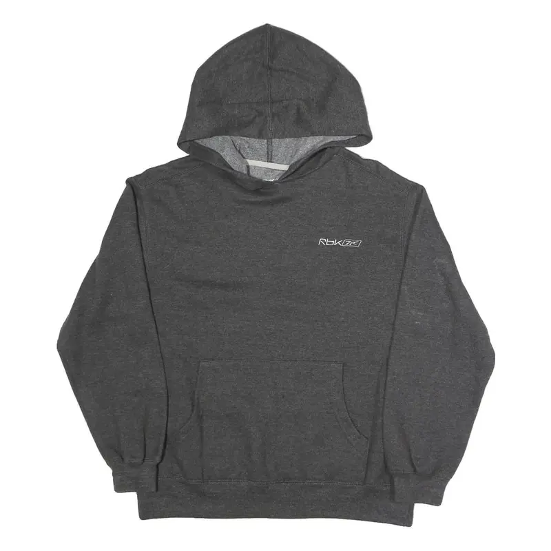 Reebok Womens Grey Pullover Hoodie M Rbk Logo Casual 1