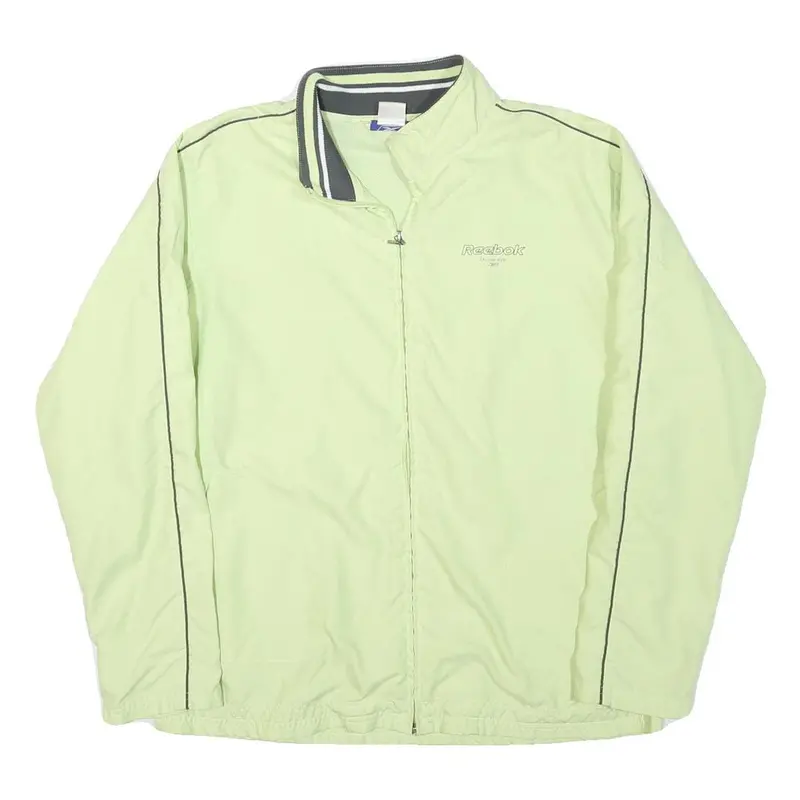 Reebok Womens Lime Green Casual Zip Jacket Xl Polyester Blend Plain Sporty 1