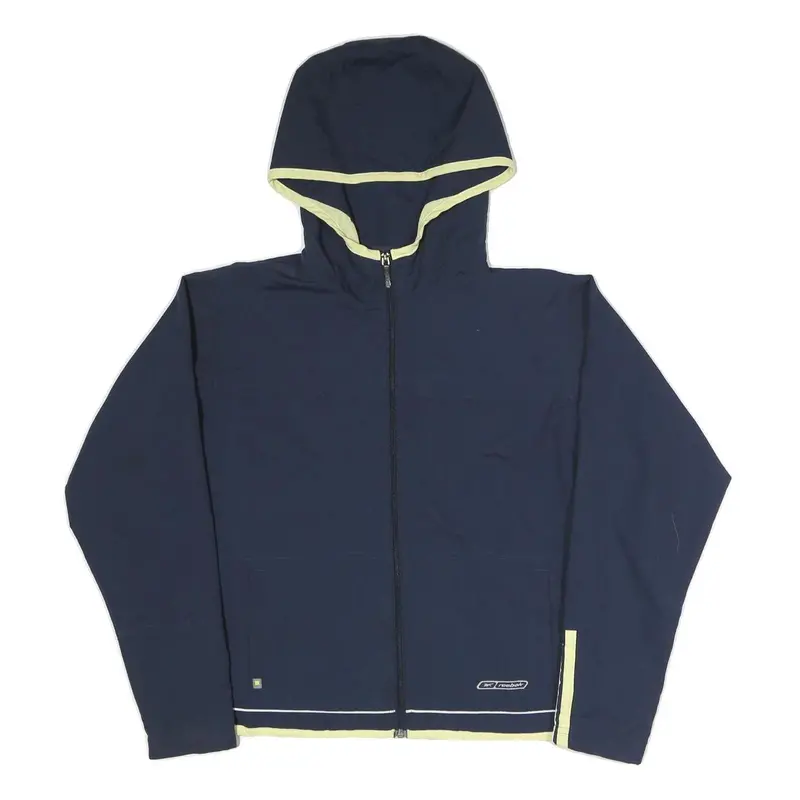 Reebok Womens Navy Blue Jacket Uk 12 Polyester Blend Zip Hooded Plain 1