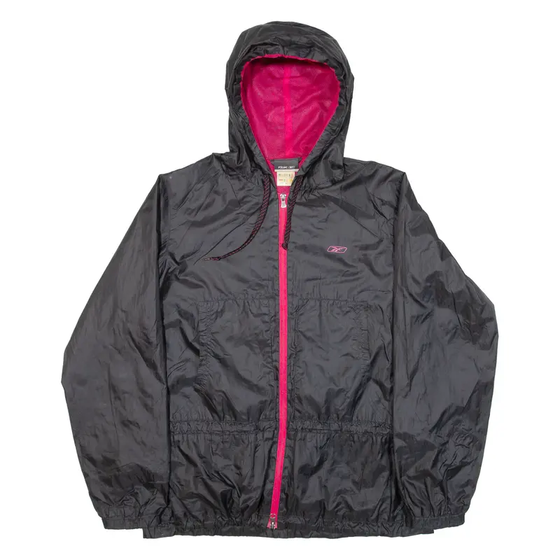Reebok Womens Shell Jacket Black Hooded Uk 14 1