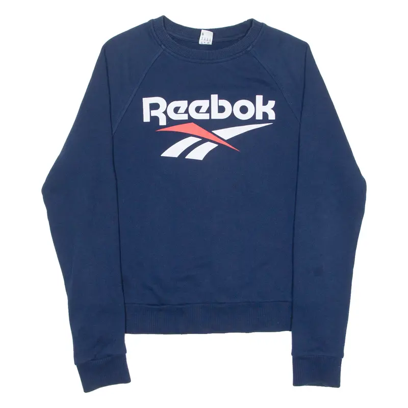 Reebok Womens Sweatshirt Blue Crew Neck S 1