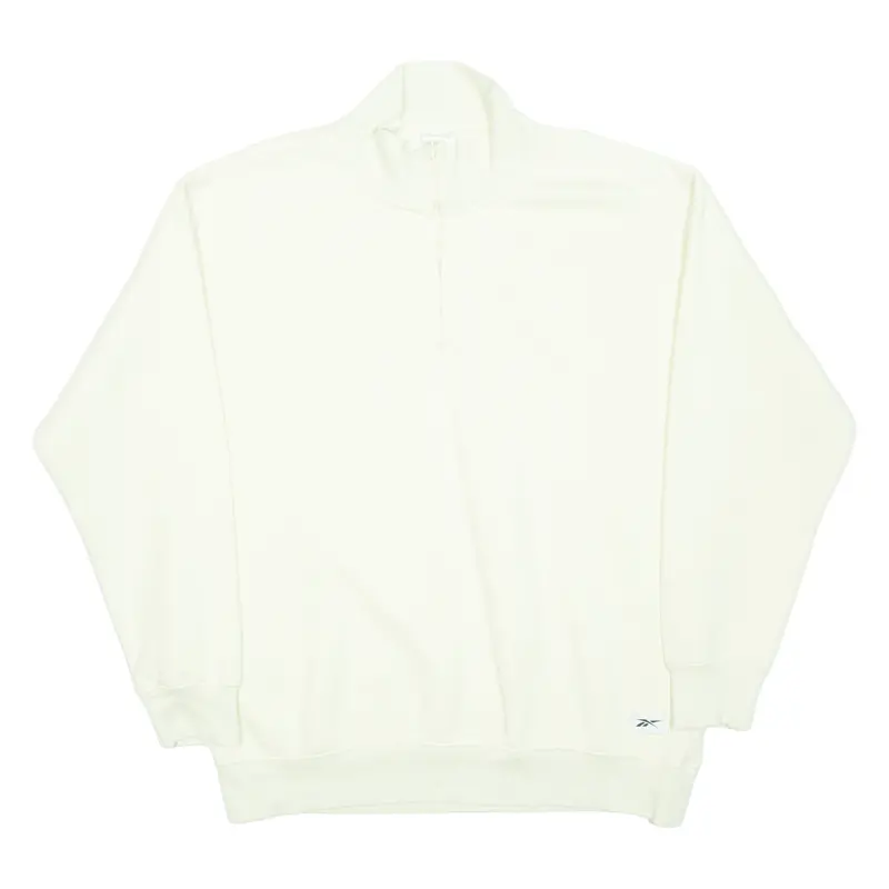 Reebok Womens Sweatshirt Cream 1/4 Zip M 1