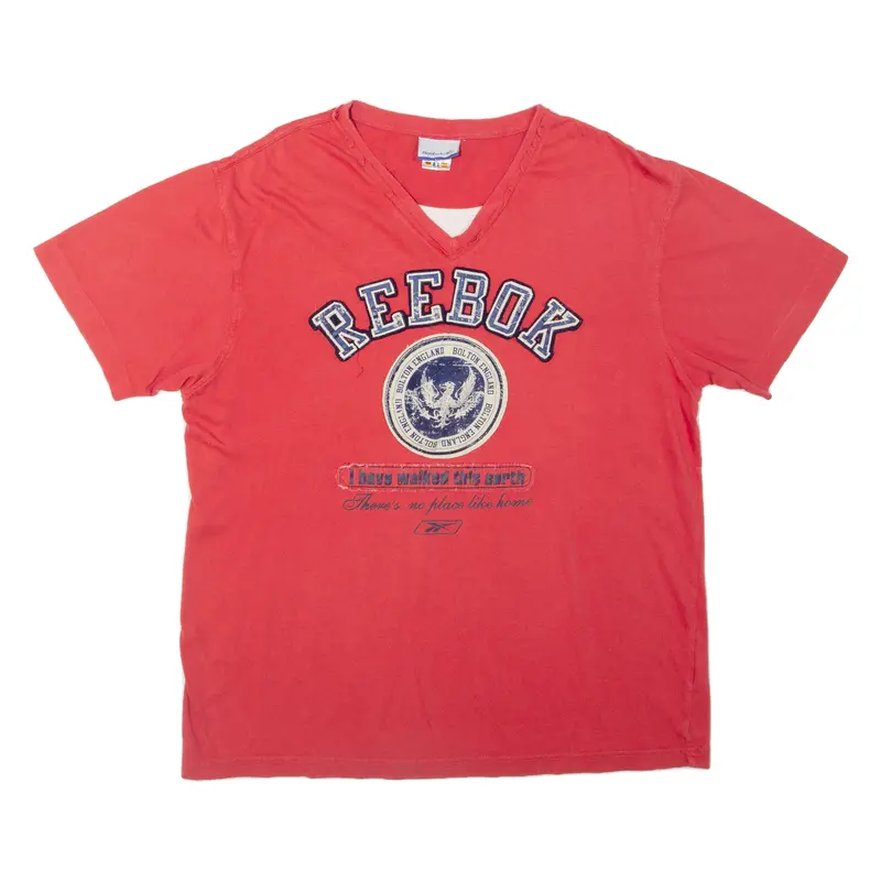 Reebok Womens T-Shirt Red V-Neck M 1