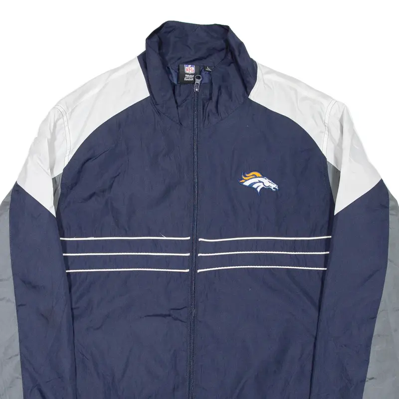 Reebok X Nfl Denver Broncos Mens Track Jacket Blue Usa Colourblock L 2