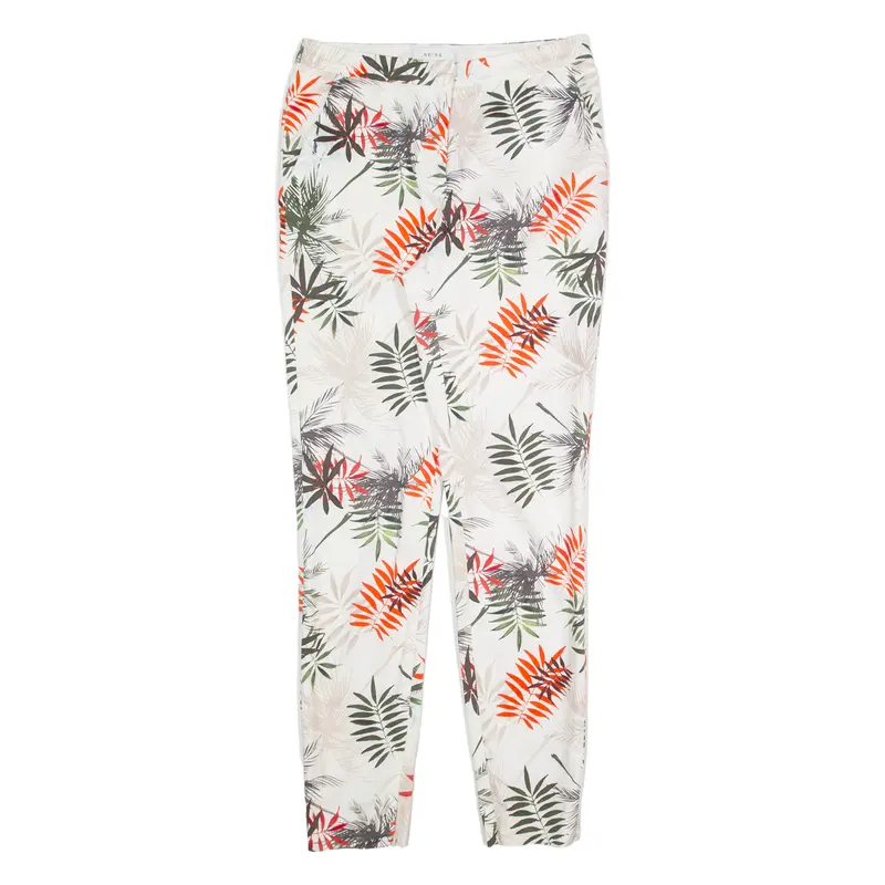 Reiss Selena Floral Womens Trousers Beige Slim Skinny W26 L28 1
