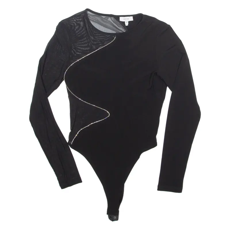 Reiss Womens Bodysuit Black Long Sleeve Xs 1