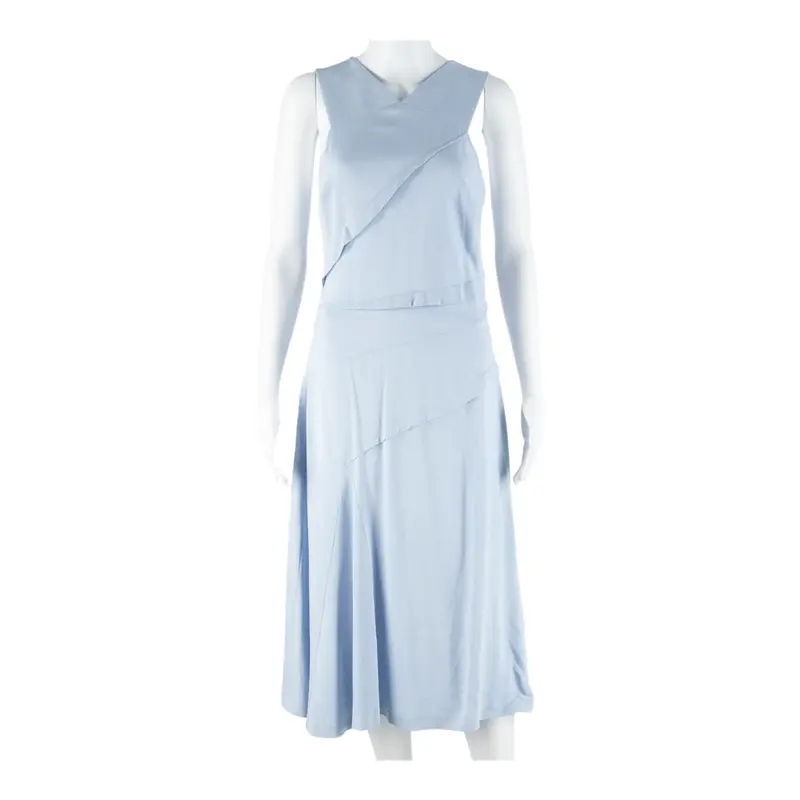 Reiss Womens Day Dress Blue Viscose Sleeveless Midi S 1