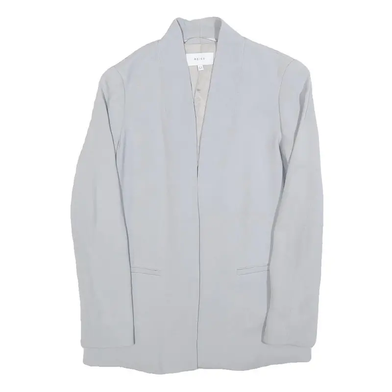 Reiss Womens Grey Crepe Jacket Uk 6 Classic Formal Smart Lightweight 1