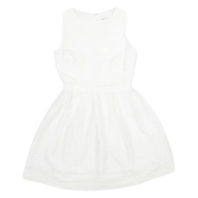 Reiss Womens White Fit & Flare Polyester Sleeveless Short Dress Uk 8 Elegant 1