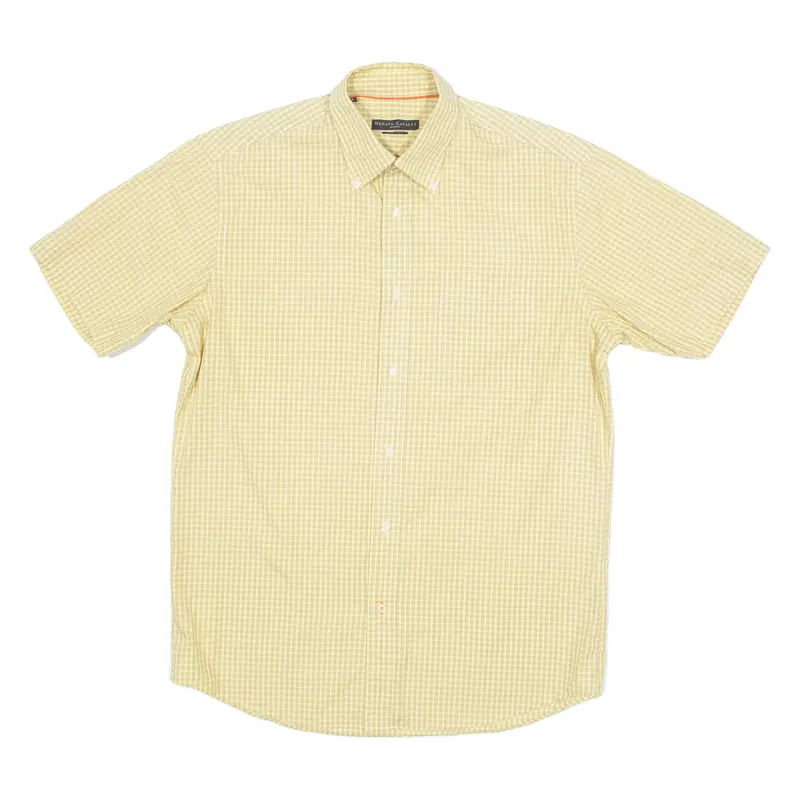 Renato Cavalli Mens Shirt Yellow Check S 1