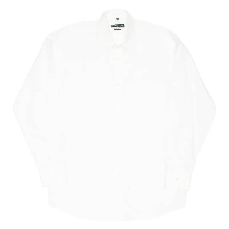 Renato Cavalli Non Iron Mens Plain Shirt White Long Sleeve M 1