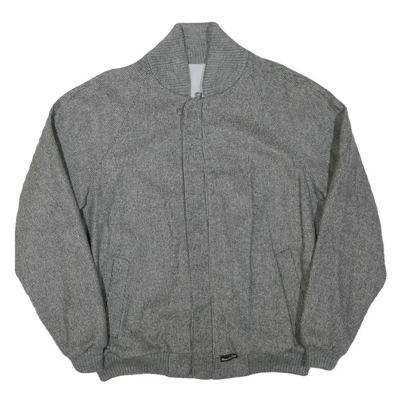 Rene D'allert Mens Grey Wool Blend Jacket L Woven Classic Zip Casual Outerwear 1