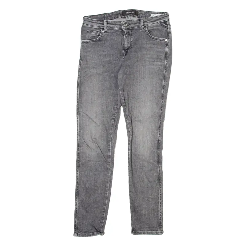 Replay Katewin Mens Jeans Grey Regular Skinny W27 L28 1