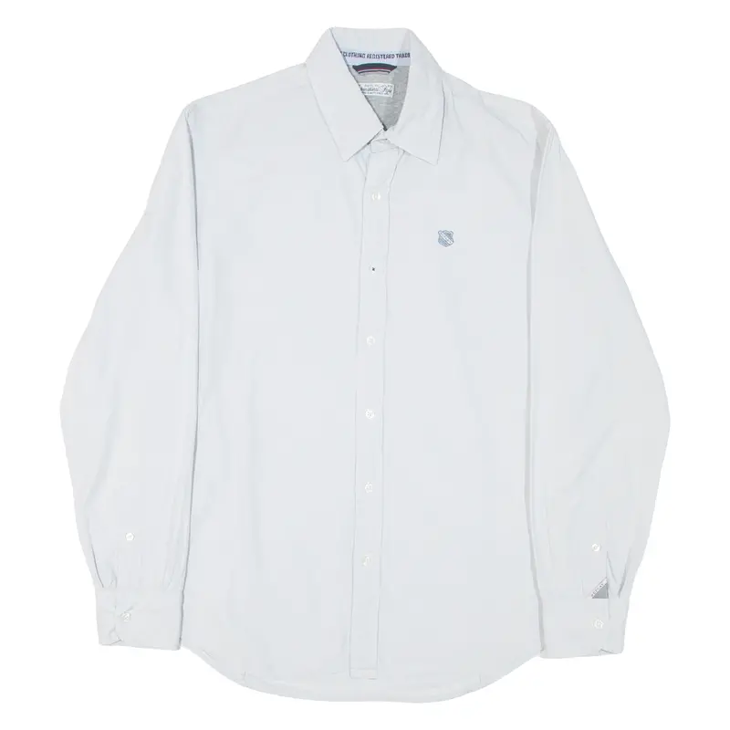 Replay Mens Plain Shirt Grey Long Sleeve M 1