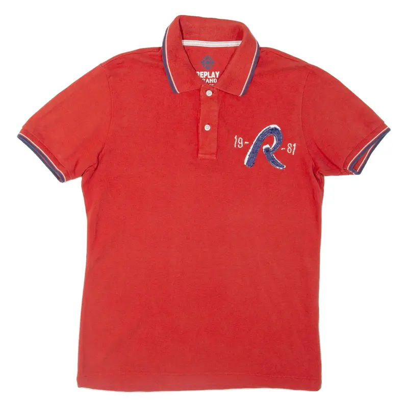 Reply Brand Mens Polo Shirt Red S 1