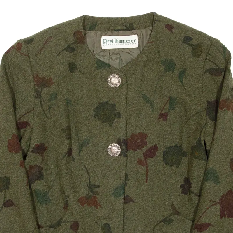 Resi Hammerer Womens Blazer Coat Green Floral M 2