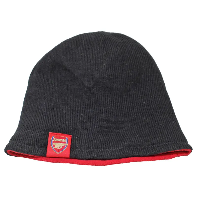 Reversible Arsenal Mens Beanie Black 1