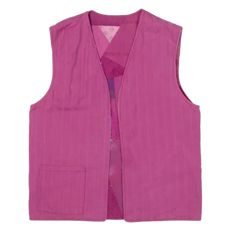 Reversible Womens Gilet Pink Patchwork M 1