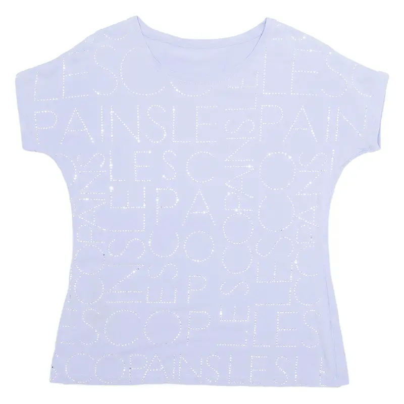 Rhinestone Womens Printed Top Purple M 1