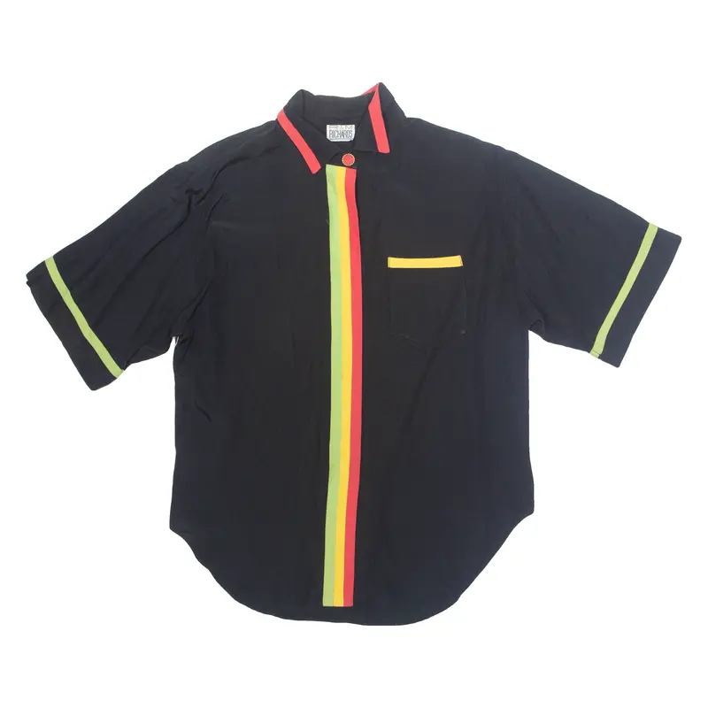 Richards Womens Shirt Black Collared 90S M 1