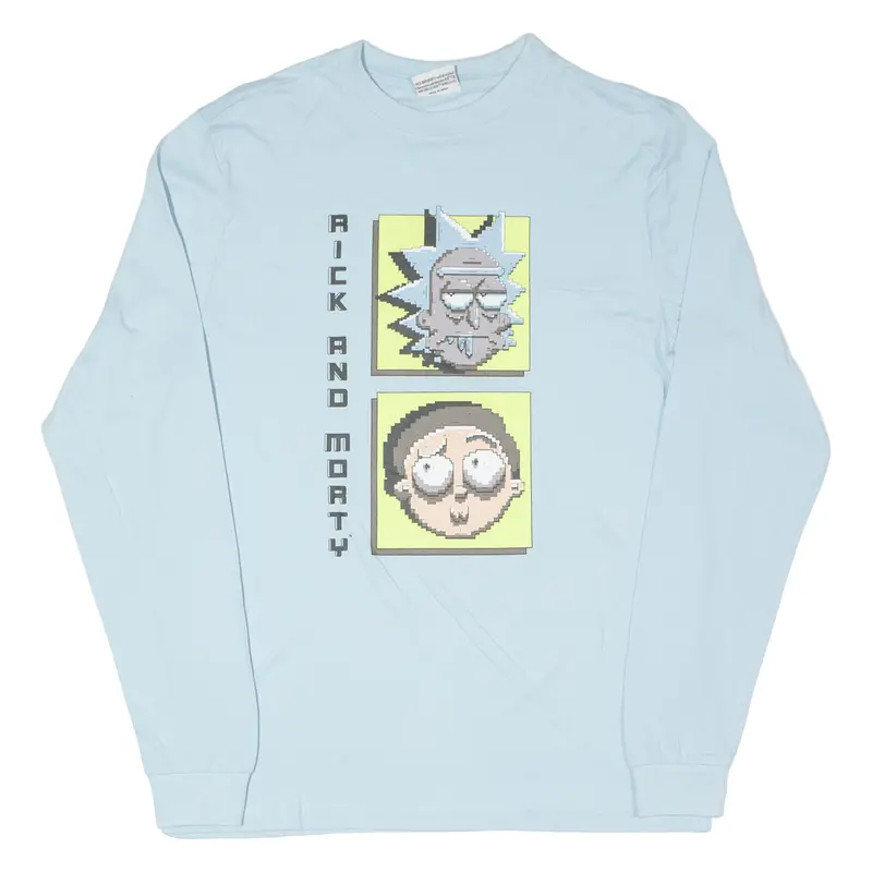 Rick And Morty Mens T-Shirt Blue Long Sleeve Xs 1