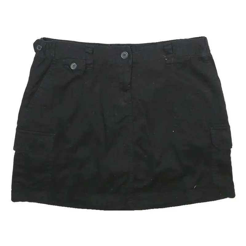 Ricki's Womens Black Cargo Mini Cotton Blend Skort Uk 10 Button Closure Utility 1
