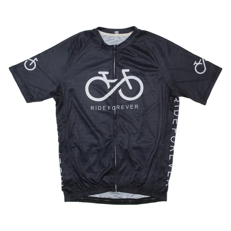 Ride Forever Cycling Shirt Full Zip Mens Jersey Black M 1