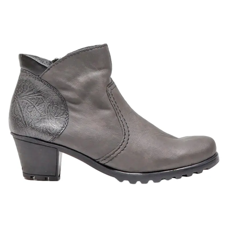 Rieker Heeled Ankle Boots Black Leather Womens Uk 5 1